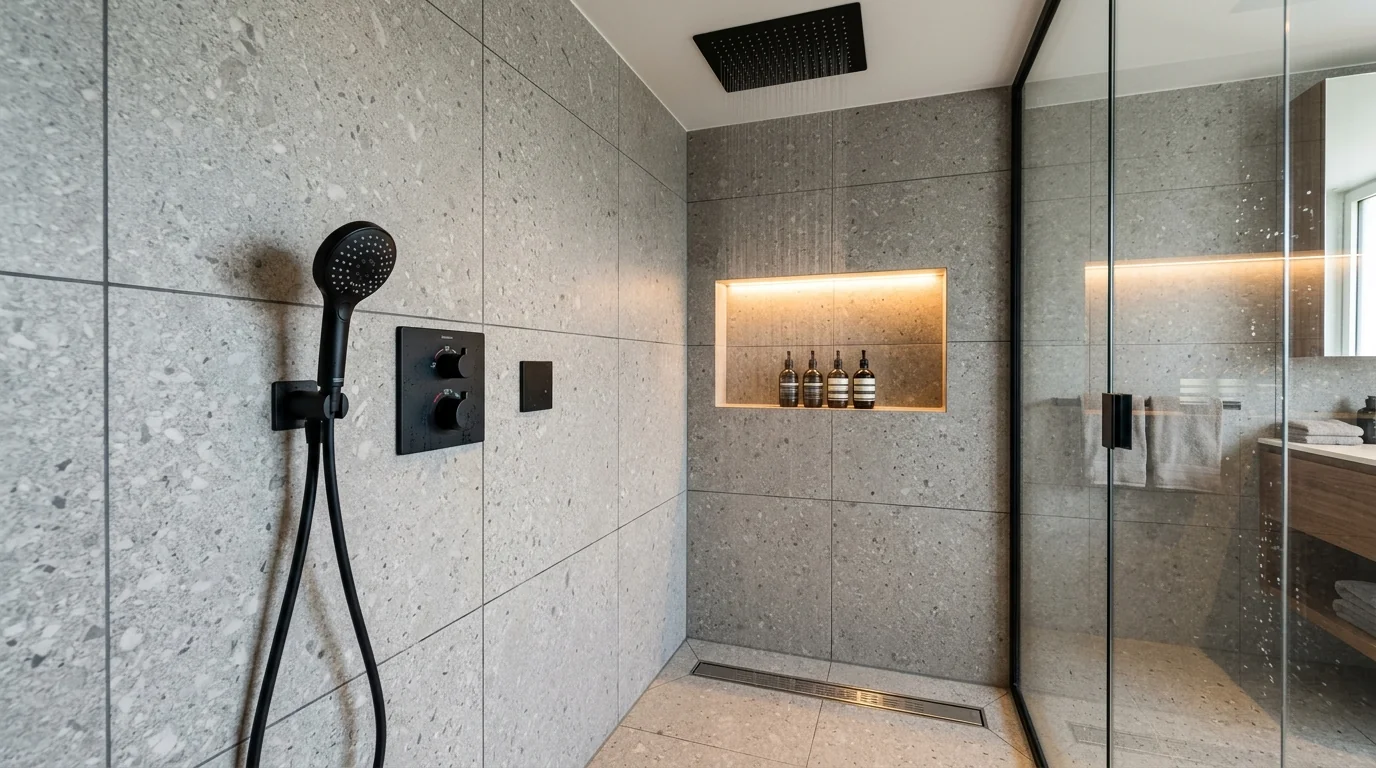 Installation de sanitaires et robinetterie encastrée haut de gamme